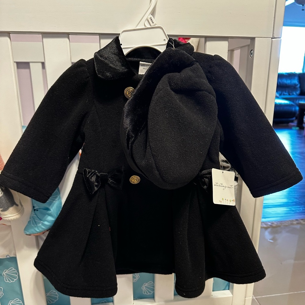Starting Out Black Coat with beret. NWT.